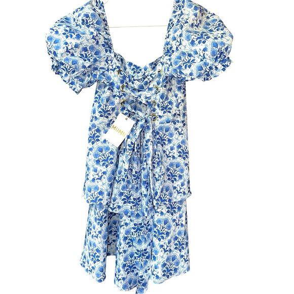 NWT Show Me Your MuMu Margaux Tiered Mini Dress in Teagan Floral Size Large - Picture 7 of 9